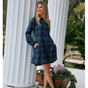 Southern Tide Black watch plaid dress